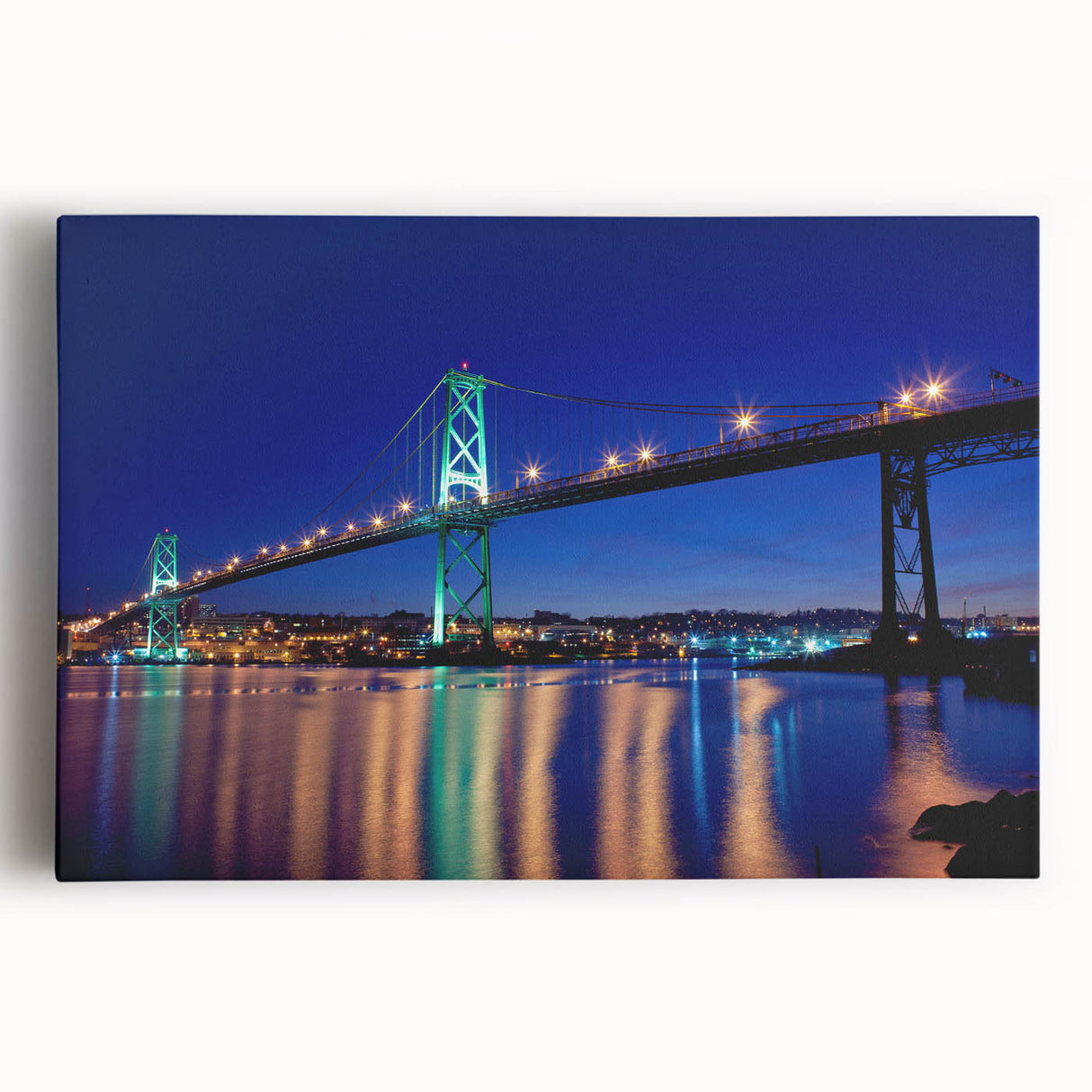 Black and white scenic view of Nova Scotia on large stretched canvas, ideal for kitchen wall art.