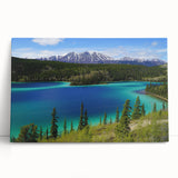 Black and white photograph of Yukon scenery on stretched canvas, suitable as large kitchen or bedroom wall art.
