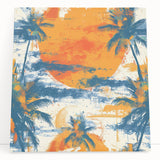 Large black and white photo of Caribbean scenery on stretched canvas, ideal for kitchen wall art.