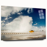 Large abstract wall art featuring vibrant Caribbean scenery on acrylic glass, ideal for bedroom or dining room decor.