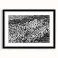 Extra large abstract art print depicting a vibrant, colorful Caribbean scenery on textured canvas.