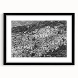 Extra large abstract art print depicting a vibrant, colorful Caribbean scenery on textured canvas.