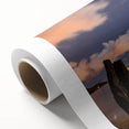 Art deco poster of a Caribbean Martinique scenery in pastel shades on rolled canvas, ideal for nursery wall art.