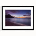 Extra large abstract art print depicting a colorful Caribbean scenery on textured canvas, framed in black.
