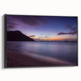 Black and white framed canvas depicting a vintage-style landscape of Saint Lucia, suitable for bedroom decor.