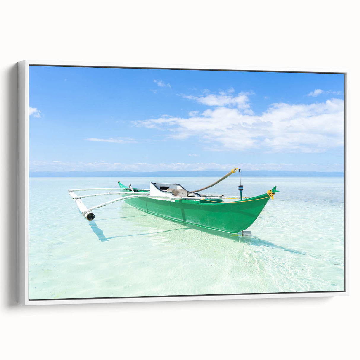 Vintage poster art of the Caribbean Virgin Islands on framed canvas, featuring colorful art in extra large size.