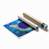 Extra large rolled print featuring a floral design with vibrant colors, ideal for classy bathroom wall art.