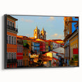 Black and white landscape art painting of El Salvador on a framed canvas, ideal for bedroom wall decor.