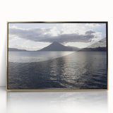 Acrylic print of a mid-century modernist Guatemalan landscape in earth tones, ideal for modern art wall decor.