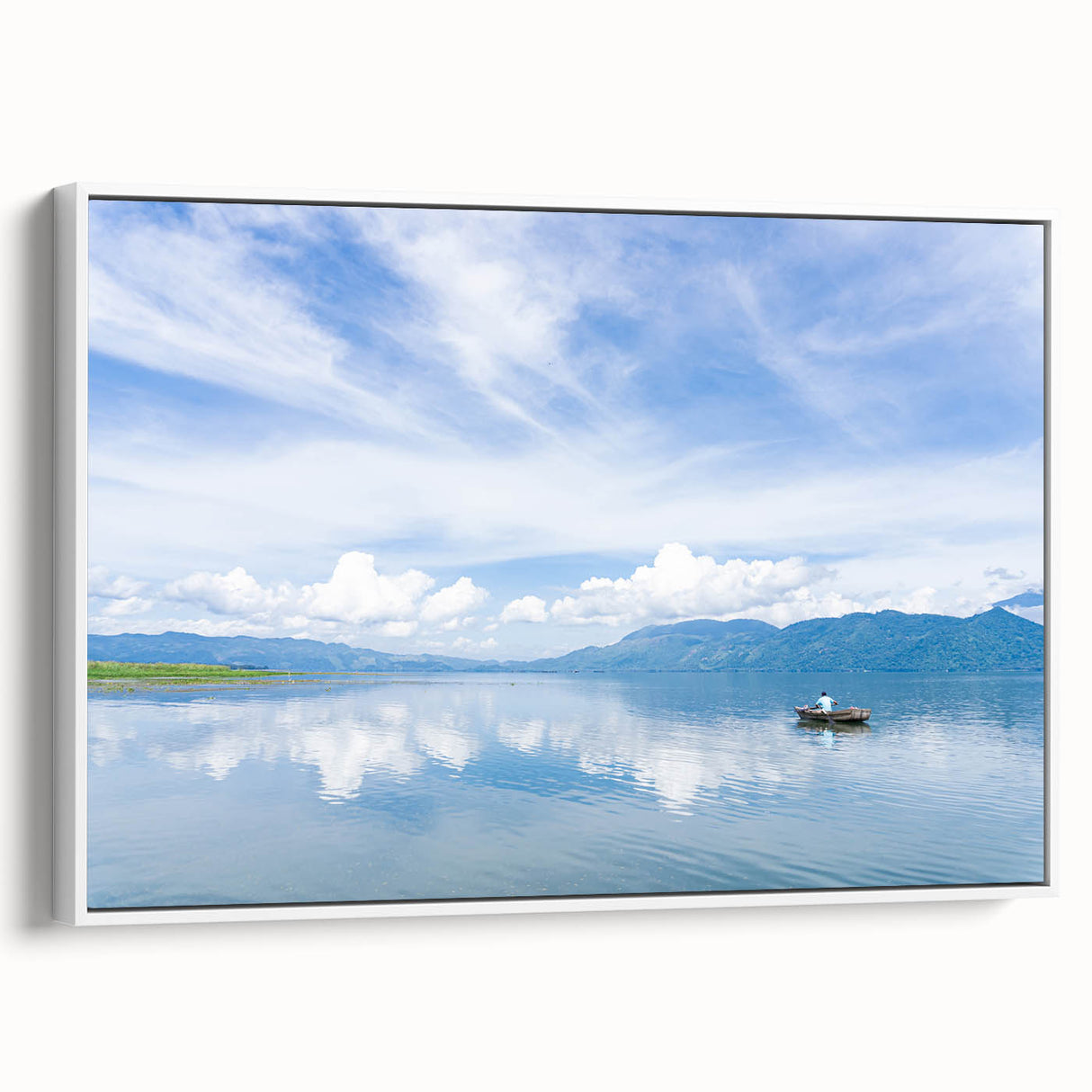 Vintage poster art of a Central American scenery in vibrant colors on a framed canvas, suitable for living room decor.