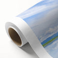 Art deco poster of a Central American landscape in soft pastel shades on rolled canvas, ideal for nursery wall art.