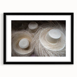 Extra large abstract art print featuring a colorful, textured depiction of Central American scenery, framed in black.