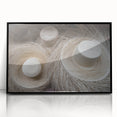 Large abstract wall art featuring a mid-century modernist style depiction of Central America scenery in black acrylic frame.