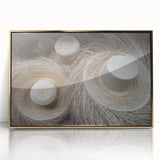 Framed acrylic print of a mid-century modernist Central America Panama scenery in gold tones.