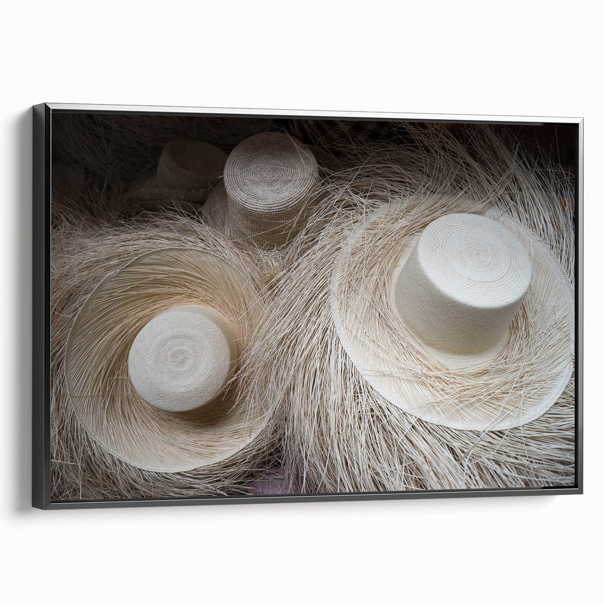 Black and white framed canvas of a vintage Panama landscape, ideal for bedroom wall art.
