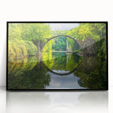 Large abstract wall art depicting a European landscape in muted earth tones on a framed acrylic.