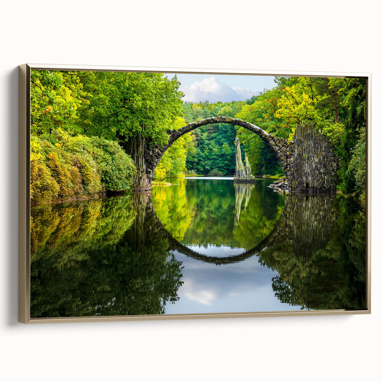 Framed canvas depicting a vintage-style Bulgarian landscape in muted gold and black, ideal for bedroom wall art.