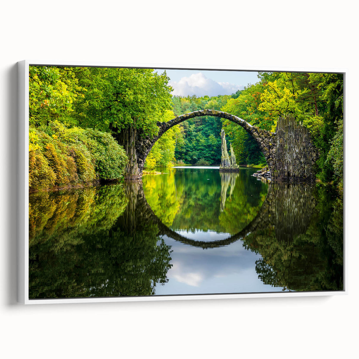 Vintage poster art of a European Bulgarian landscape on a framed canvas.