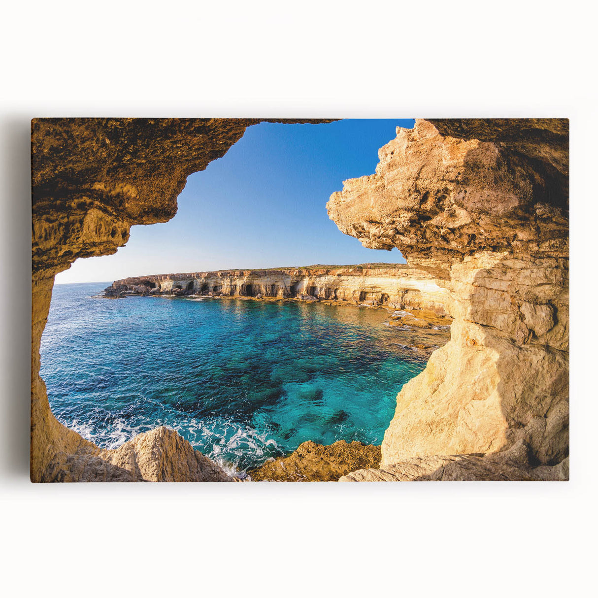 Black and white photograph of a European landscape on stretched canvas, ideal for kitchen wall art.