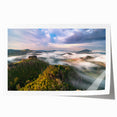 Rolled print of a Czech Republic scenery with vibrant green and floral elements, ideal for art wall dining room.