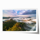 Rolled print of a Czech Republic scenery with vibrant green and floral elements, ideal for art wall dining room.