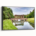 Black and white vintage poster art of Bath, England landscape on framed canvas, suitable for bedroom decor.