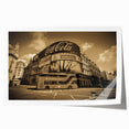 Piccadilly Circus scene in muted watercolor tones on rolled print, suitable for dining room or bathroom wall art.