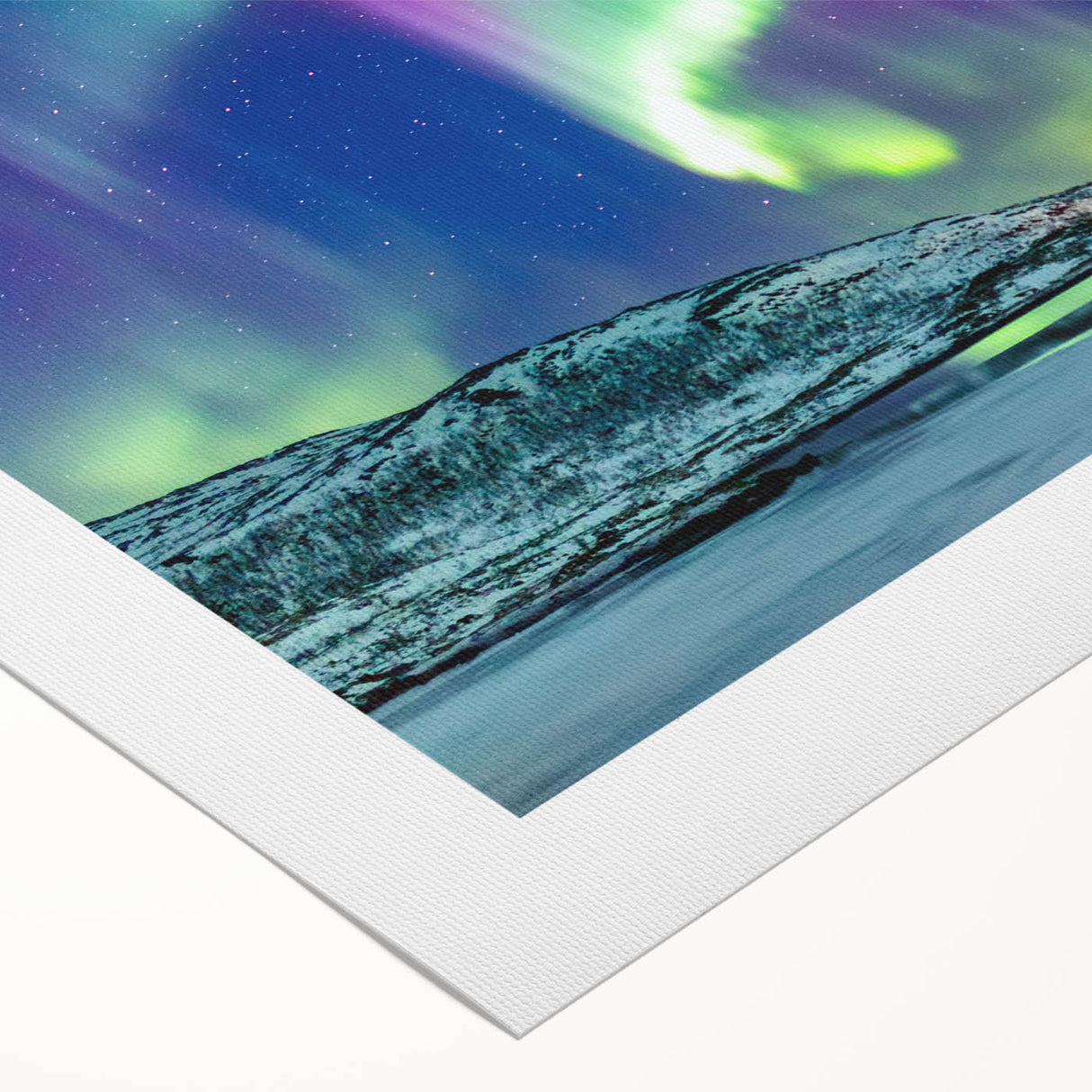 Art deco poster of a serene Finnish landscape in cool blue tones, rolled canvas, ideal for dining room décor.