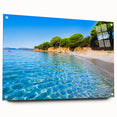 Acrylic print of a Corsican landscape in muted earth tones, suitable for bedroom or dining room decor.