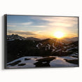Black and white wall art of the French Alps on framed canvas, ideal for bedroom decor.
