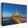 Scenic view of a French landscape on stretched canvas, with lush green tones, ideal for kitchen wall art.