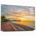 Acrylic print of a large abstract depiction of Nice, France, in muted blue and gray tones.