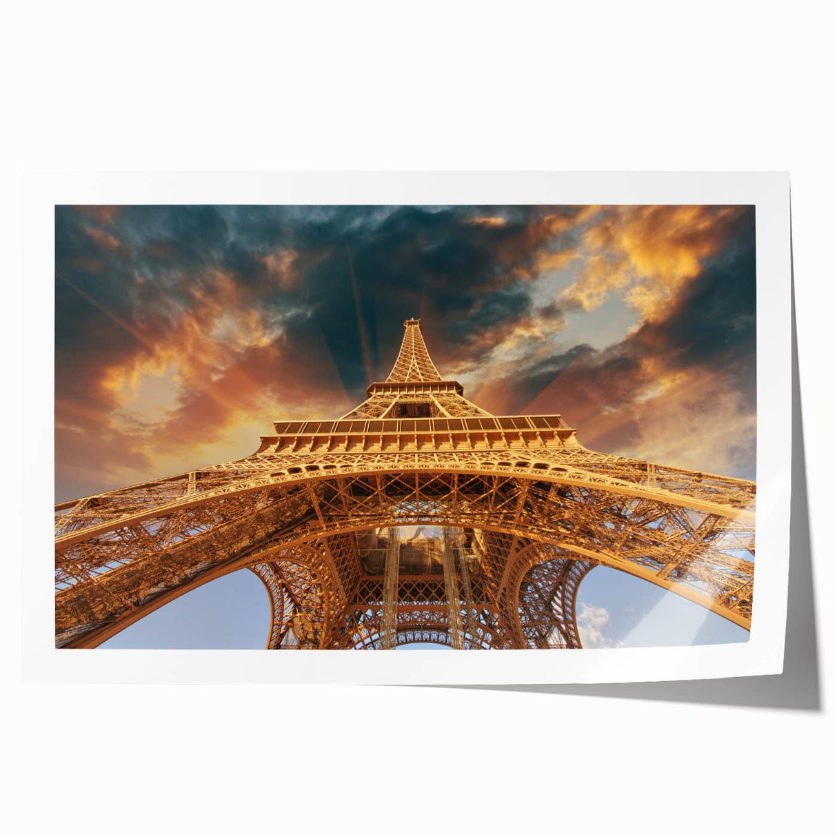 Rolled print featuring a Parisian street scene in muted watercolor tones, ideal for art wall dining room or classy bathroom.