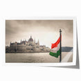 Rolled print of a European scenery with vibrant floral elements, ideal for art wall dining room.