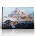 Large abstract wall art of the Dolomites in muted earth tones on a framed acrylic, suitable for modern art wall decor.