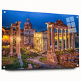 Acrylic print of Rome scenery in muted earth tones, suitable for dining room decor.