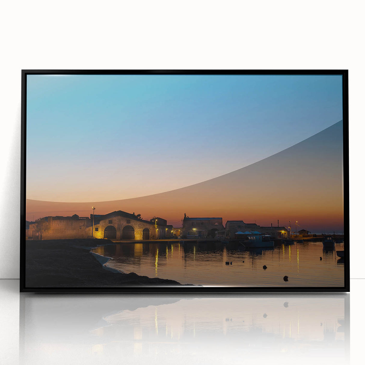 Large abstract wall art depicting a Sicilian landscape in muted earth tones on a framed acrylic.
