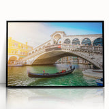 Large abstract wall art depicting Venice scenery in muted earth tones on a framed acrylic, suited for modern art wall decor.