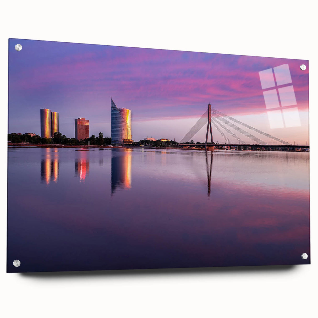 Acrylic print of a European scenery with muted earth tones, ideal for dining room art.
