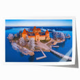 Extra large rolled print depicting a scenic Lithuanian landscape with vibrant greenery and a calm blue sky.
