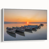 Vintage poster art of the Mediterranean Sea on a framed canvas, featuring vibrant blue and white tones.