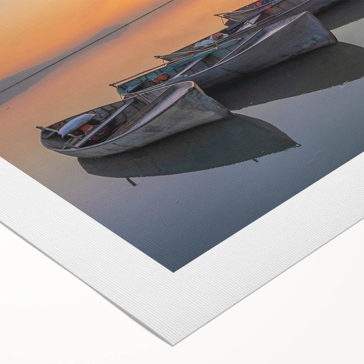 Art deco poster of the Mediterranean Sea in muted blue and white tones on rolled canvas, suitable for dining room decor.