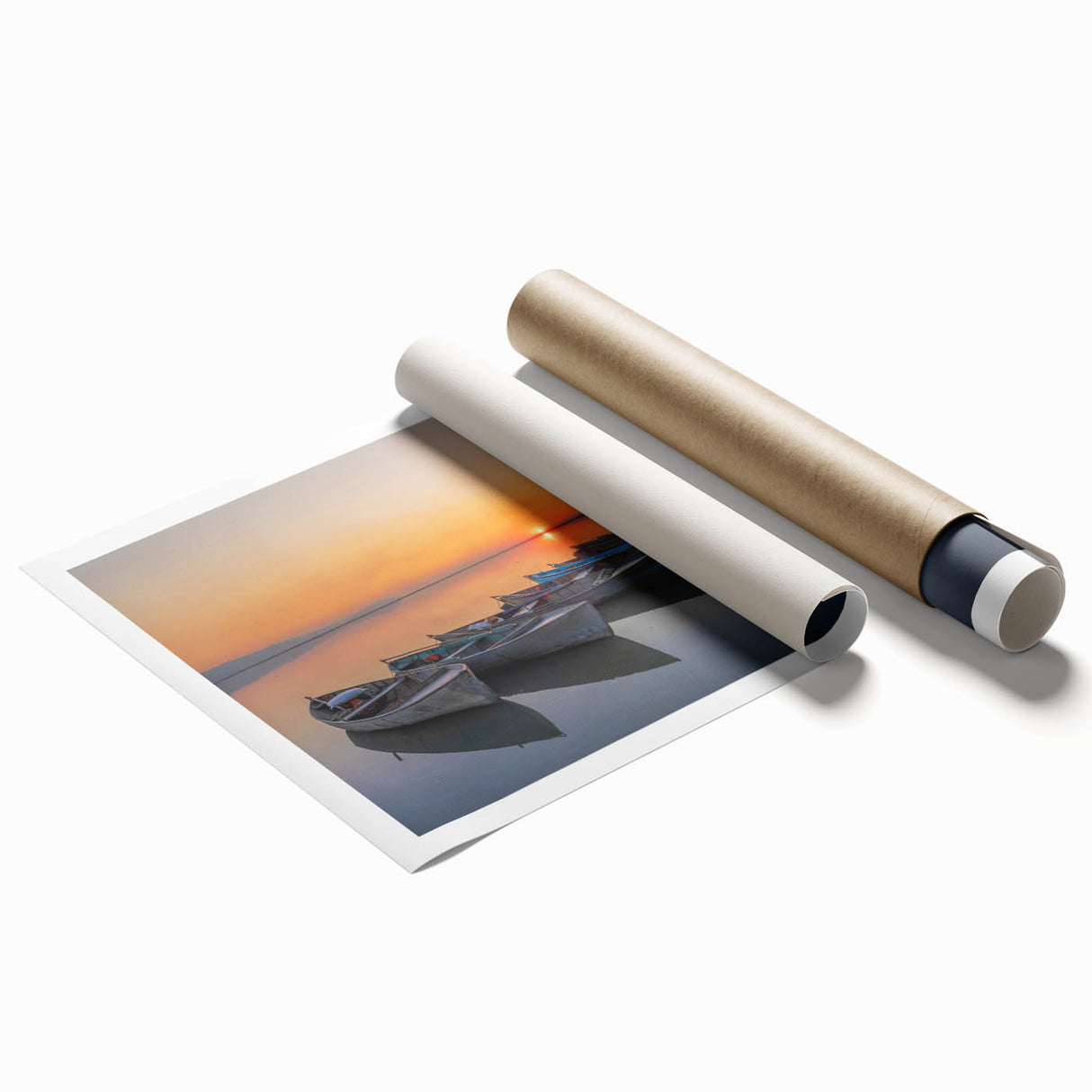 Extra large rolled print depicting the Mediterranean Sea with vibrant blue and white tones.