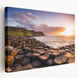 Scenic Northern Ireland landscape on large stretched canvas, featuring green fields and a cloudy sky.