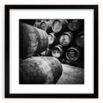 Colorful abstract art print of Porto's scenery on textured canvas, framed in black, ideal for living room decor.