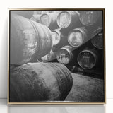 Acrylic print of Porto, Portugal with gold frame, featuring art deco style, ideal for modern art wall decor.