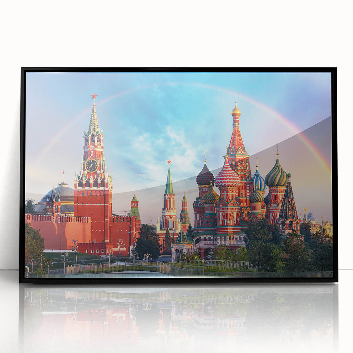 Large abstract wall art depicting Moscow with muted tones on framed acrylic, ideal for modern living room decor.