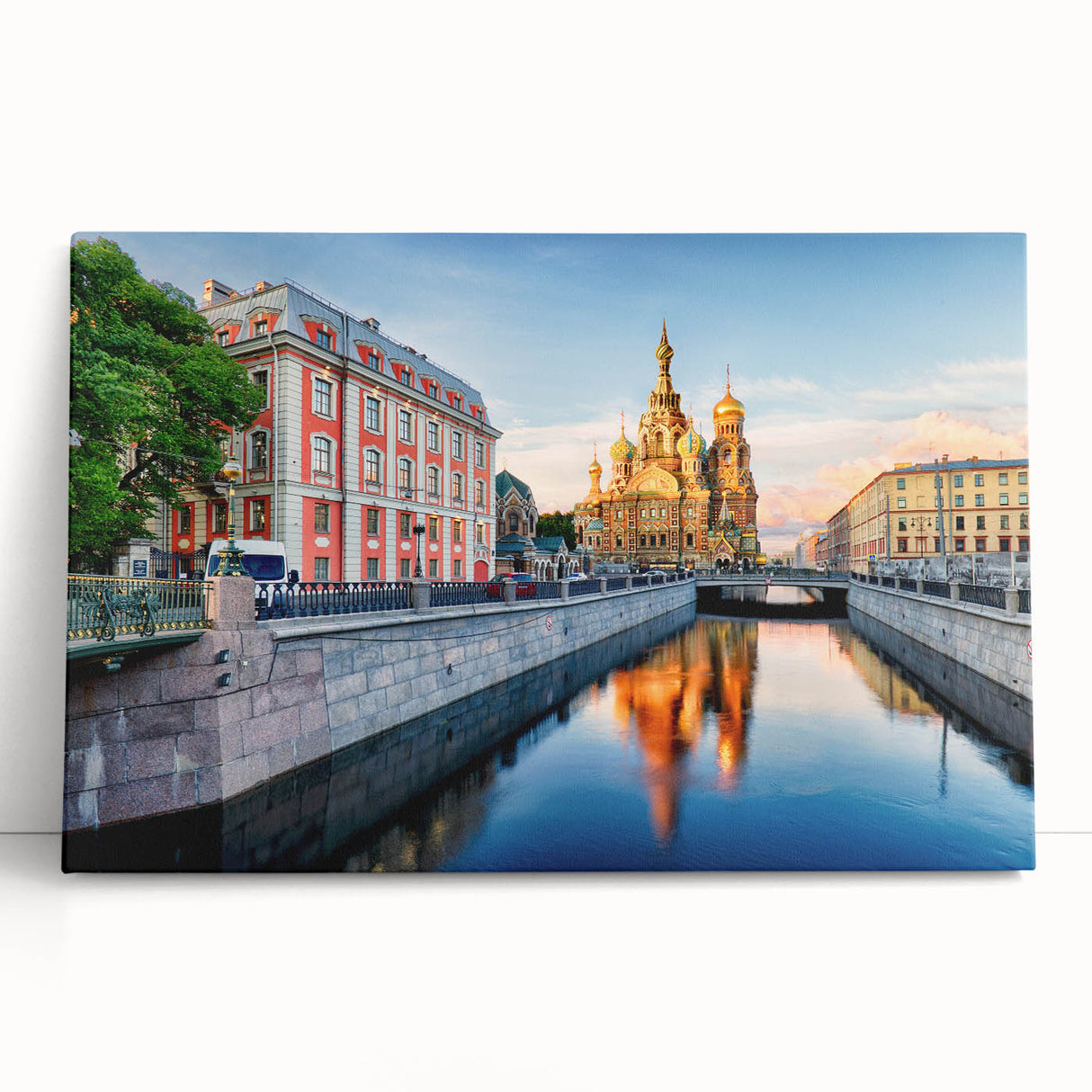 Black and white stretched canvas of St. Petersburg scenery, ideal for kitchen wall art.