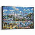 Black and white framed canvas of Sochi landscape, ideal for bedroom wall art with a vintage poster style.
