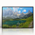Large abstract wall art depicting a European scenery in Slovakia, with muted earth tones on a framed acrylic.